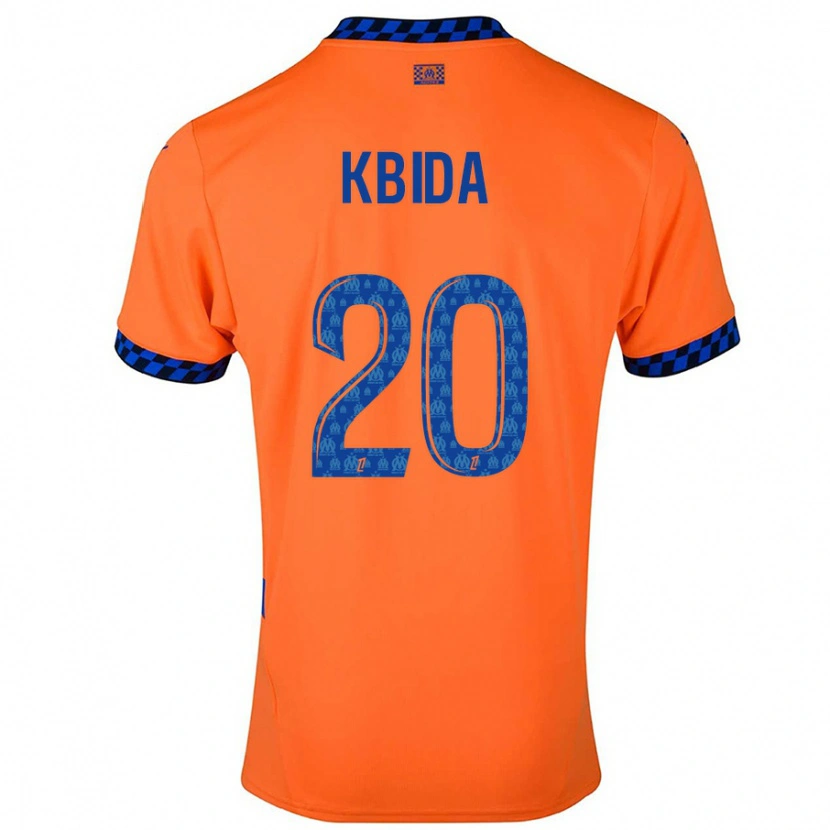 DanxenキッズInès Kbida#20オレンジ ダークブルーサードユニフォームシャツ2024/25ジャージーユニフォーム