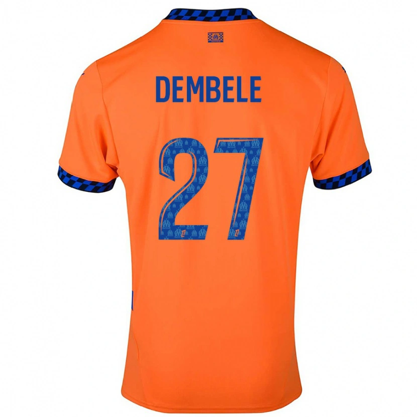 DanxenキッズCoumba Dembélé#27オレンジ ダークブルーサードユニフォームシャツ2024/25ジャージーユニフォーム