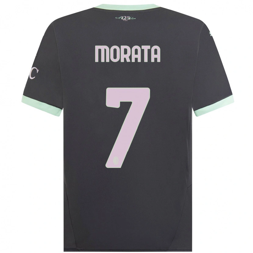 Danxenキッズアルバロ・モラタ#7グレーサードユニフォームシャツ2024/25ジャージーユニフォーム