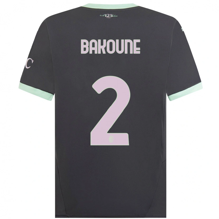 Danxenキッズアダム・バクーネ#2グレーサードユニフォームシャツ2024/25ジャージーユニフォーム