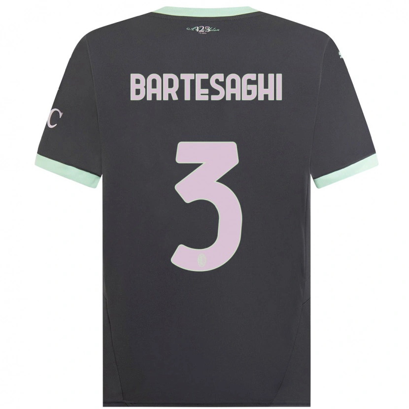 Danxenキッズダヴィデ・バルテサギ#3グレーサードユニフォームシャツ2024/25ジャージーユニフォーム