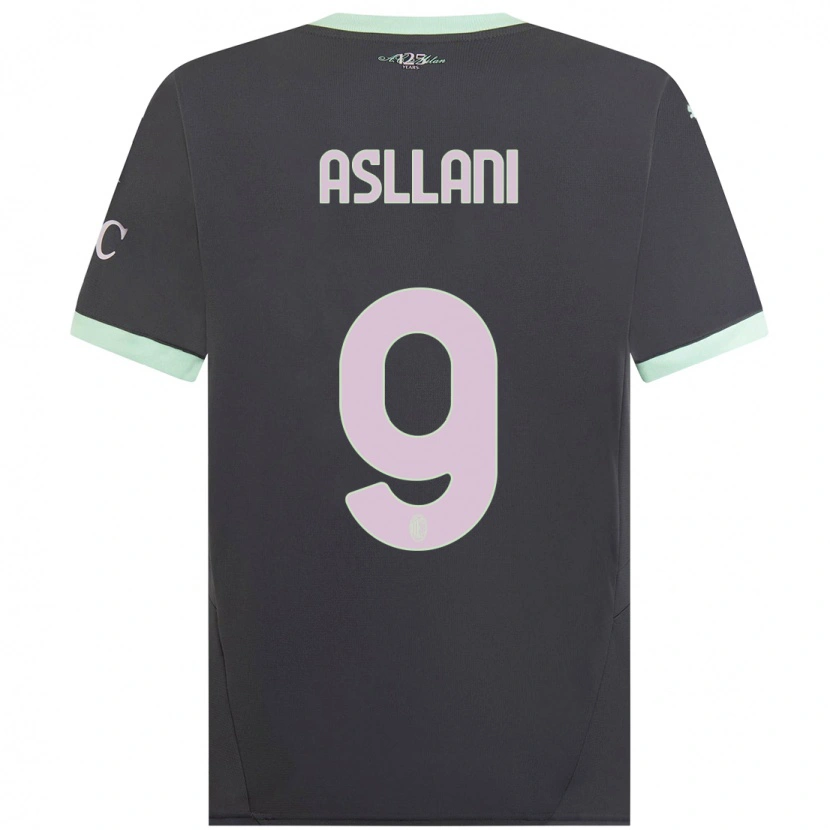 Danxenキッズコソヴァレ・アスラニ#9グレーサードユニフォームシャツ2024/25ジャージーユニフォーム