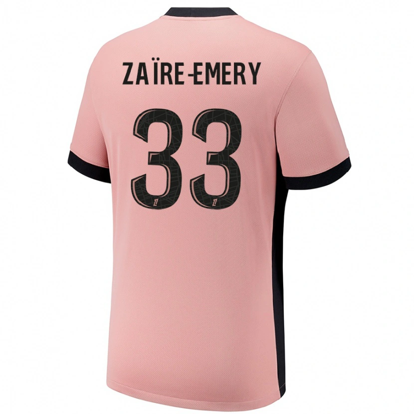 Danxenキッズウォーレン・ザイール・エメリ#33ラストピンクサードユニフォームシャツ2024/25ジャージーユニフォーム