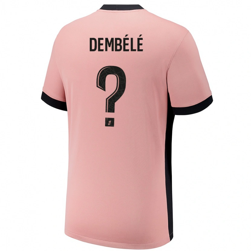DanxenキッズOmar Dembélé#0ラストピンクサードユニフォームシャツ2024/25ジャージーユニフォーム