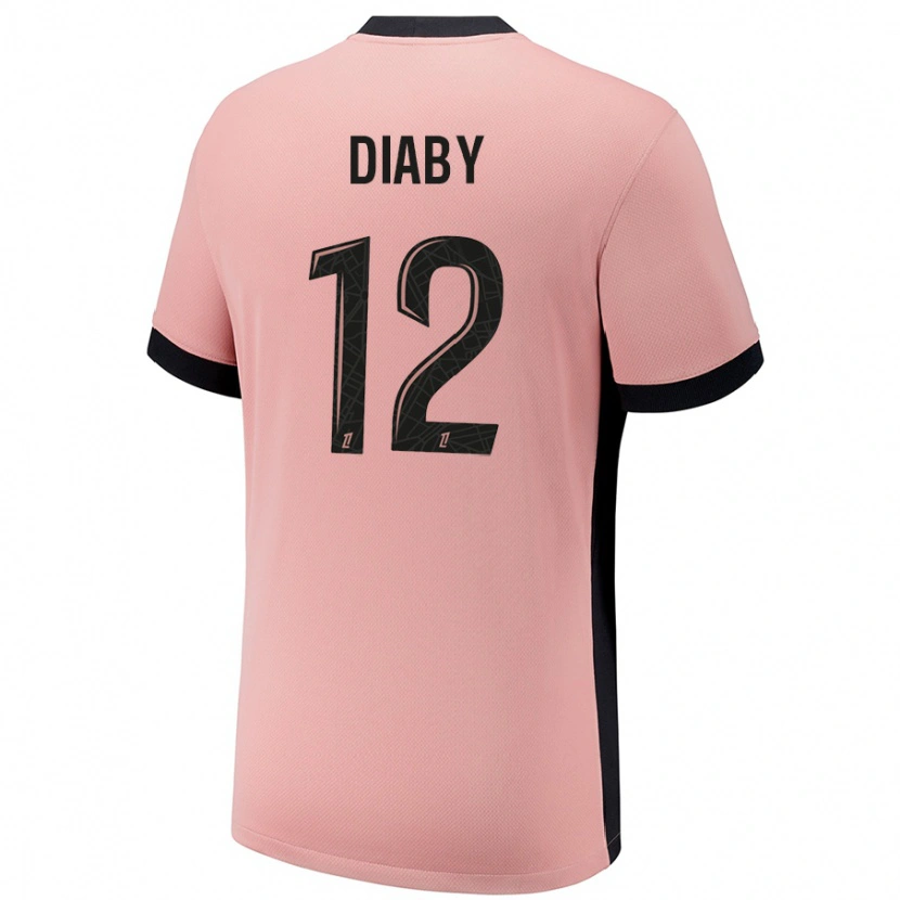 Danxenキッズイブラヒマ・ディアビー#12ラストピンクサードユニフォームシャツ2024/25ジャージーユニフォーム