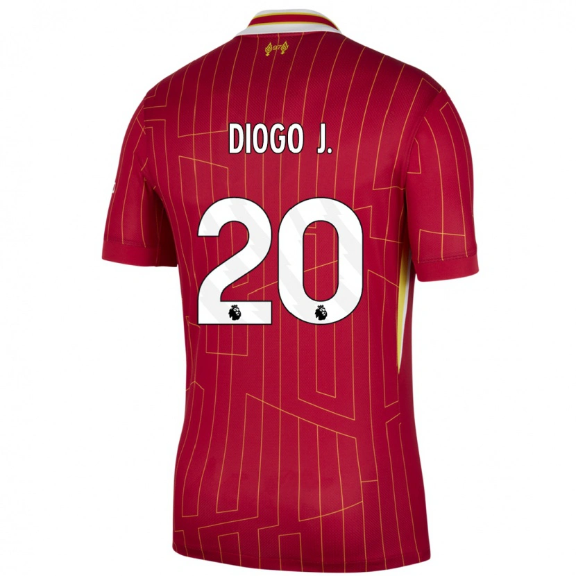 Danxenメンズディオゴ・ジョッタ#20赤 黄 白ホームシャツ2024/25ジャージーユニフォーム