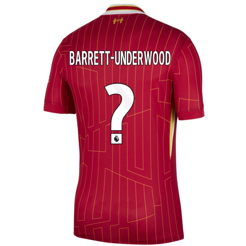 DanxenメンズKeehan Barrett-Underwood#0赤 黄 白ホームシャツ2024/25ジャージーユニフォーム