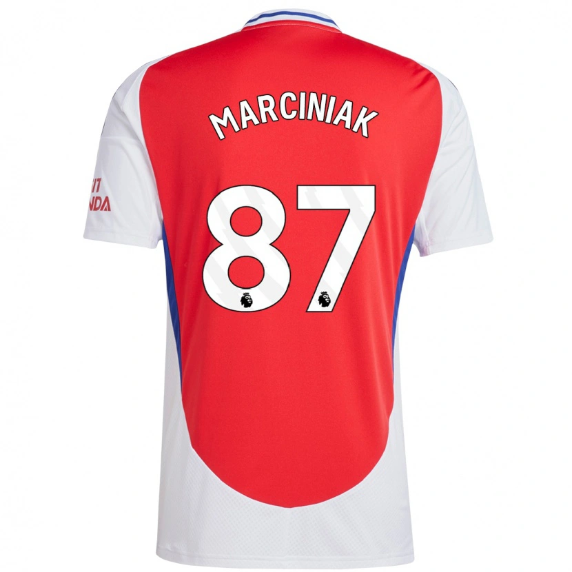 DanxenメンズAlex Marciniak#87赤 白ホームシャツ2024/25ジャージーユニフォーム