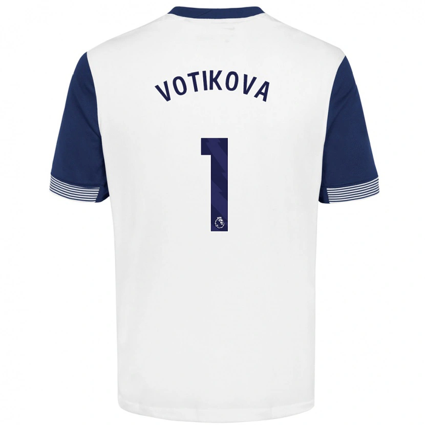 DanxenメンズBarbora Votíková#1ホワイト ブルーホームシャツ2024/25ジャージーユニフォーム