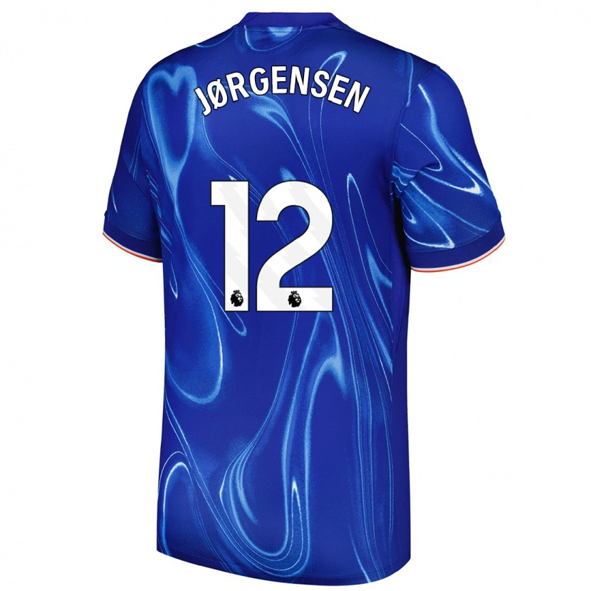 Danxenメンズフィリップ・ヨルゲンセン#12ブルーホワイトホームシャツ2024/25ジャージーユニフォーム