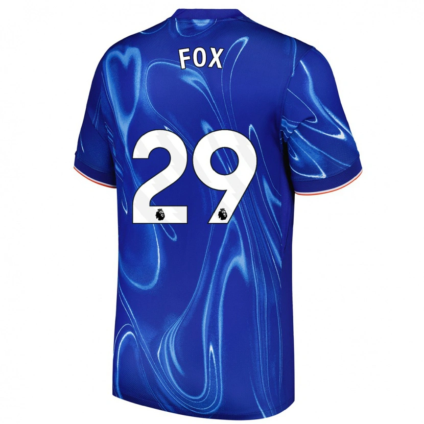 Danxenメンズジョージャ・フォックス#29ブルーホワイトホームシャツ2024/25ジャージーユニフォーム