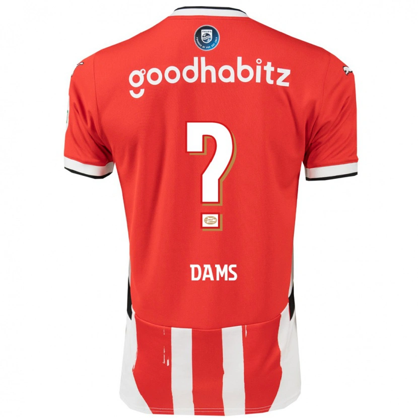 Danxenメンズマッテオ・ダムズ#0赤 白ホームシャツ2024/25ジャージーユニフォーム