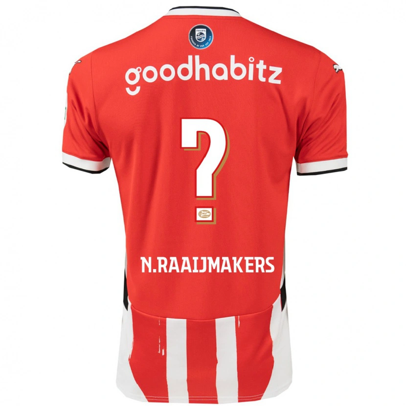 DanxenメンズNiels Raaijmakers#0赤 白ホームシャツ2024/25ジャージーユニフォーム