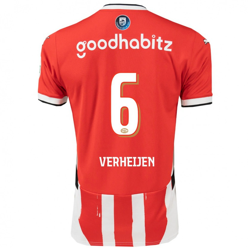 DanxenメンズJanneke Verheijen#6赤 白ホームシャツ2024/25ジャージーユニフォーム