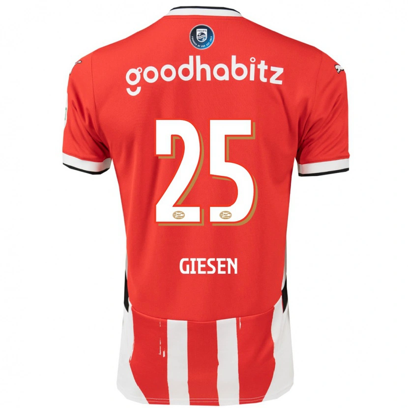 DanxenメンズSuzanne Giesen#25赤 白ホームシャツ2024/25ジャージーユニフォーム