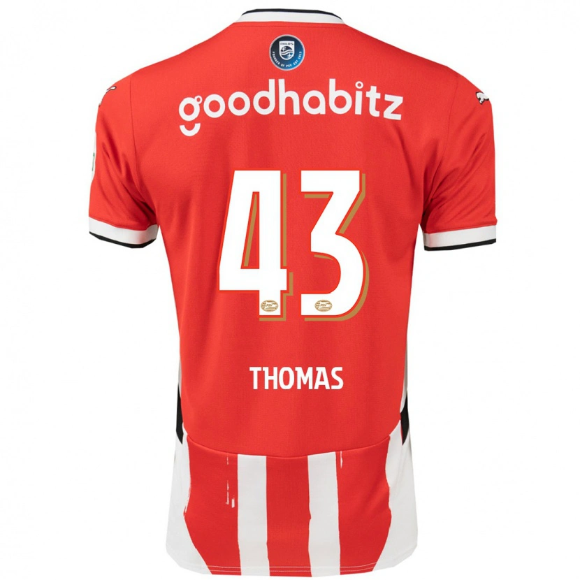 DanxenメンズKealyn Thomas#43赤 白ホームシャツ2024/25ジャージーユニフォーム