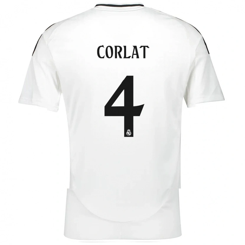 DanxenメンズEdu Corlat#4白ホームシャツ2024/25ジャージーユニフォーム