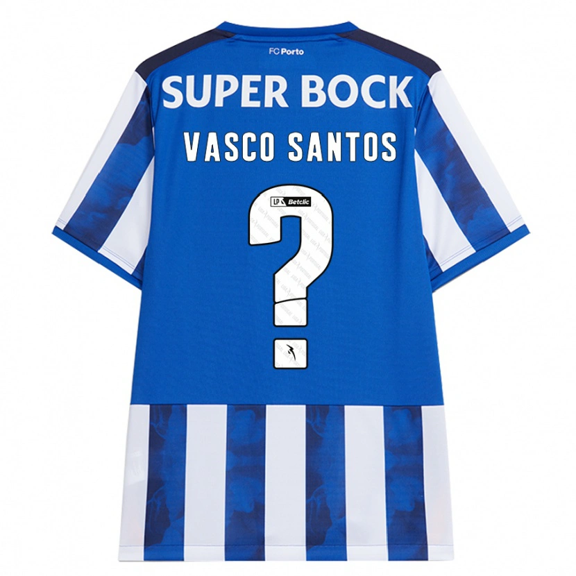 DanxenメンズVasco Santos#0ブルーホワイトホームシャツ2024/25ジャージーユニフォーム