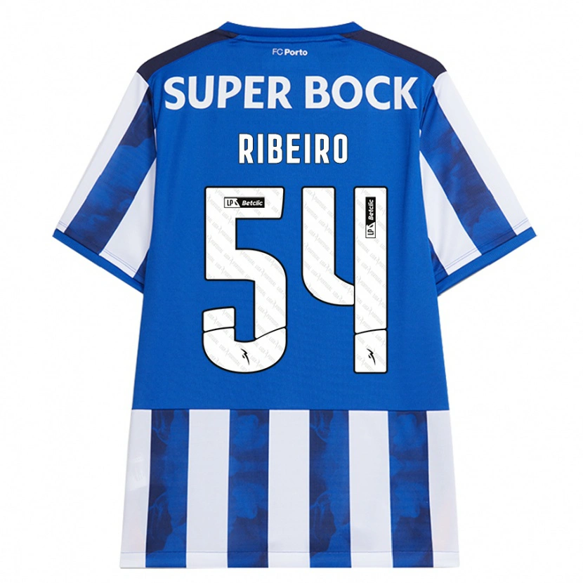 DanxenメンズAntónio Ribeiro#54ブルーホワイトホームシャツ2024/25ジャージーユニフォーム