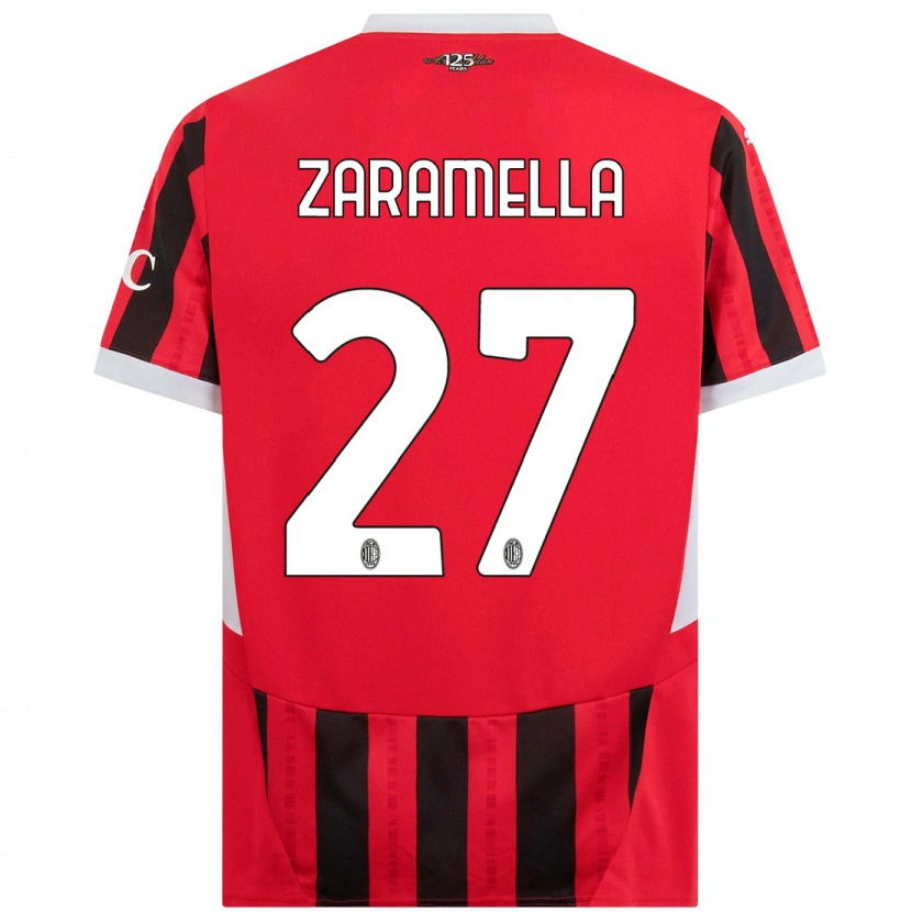 DanxenメンズMattia Zaramella#27赤黒ホームシャツ2024/25ジャージーユニフォーム
