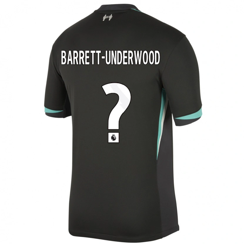 DanxenメンズKeehan Barrett-Underwood#0ブラック アンスラサイト ホワイトアウェイシャツ2024/25ジャージーユニフォーム