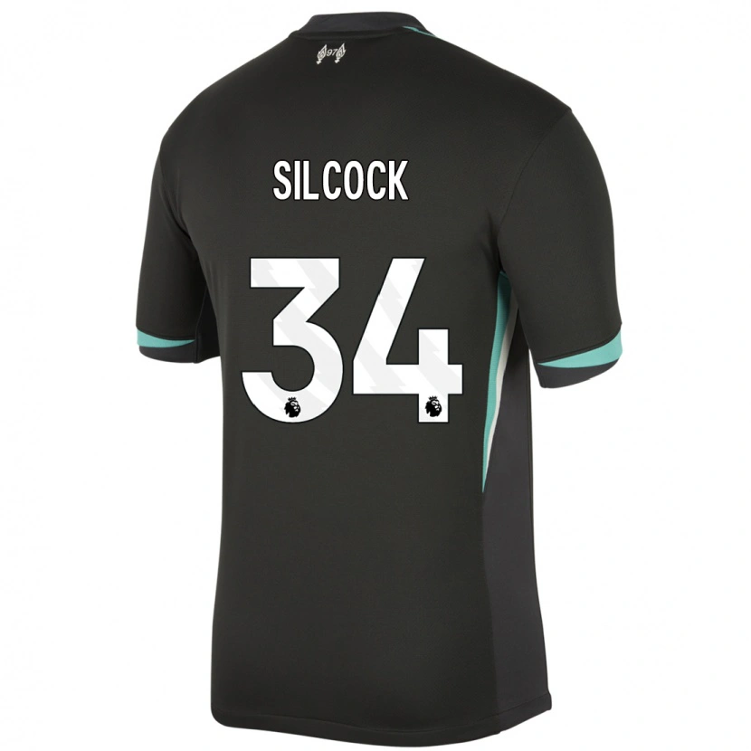 DanxenメンズHannah Silcock#34ブラック アンスラサイト ホワイトアウェイシャツ2024/25ジャージーユニフォーム