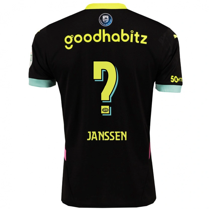 DanxenメンズNiek Janssen#0黒 黄アウェイシャツ2024/25ジャージーユニフォーム