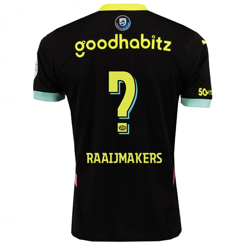 DanxenメンズLars Raaijmakers#0黒 黄アウェイシャツ2024/25ジャージーユニフォーム