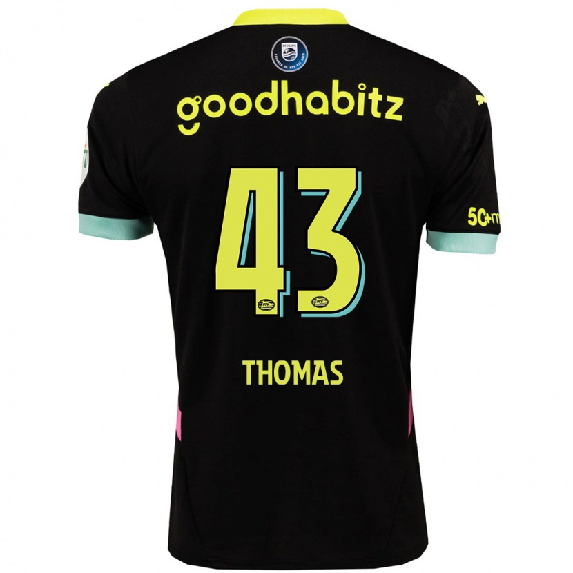 DanxenメンズKealyn Thomas#43黒 黄アウェイシャツ2024/25ジャージーユニフォーム