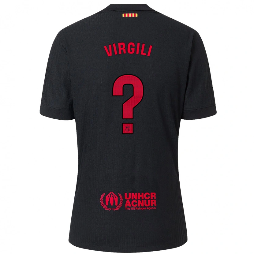 DanxenメンズJan Virgili#0黒 赤アウェイシャツ2024/25ジャージーユニフォーム
