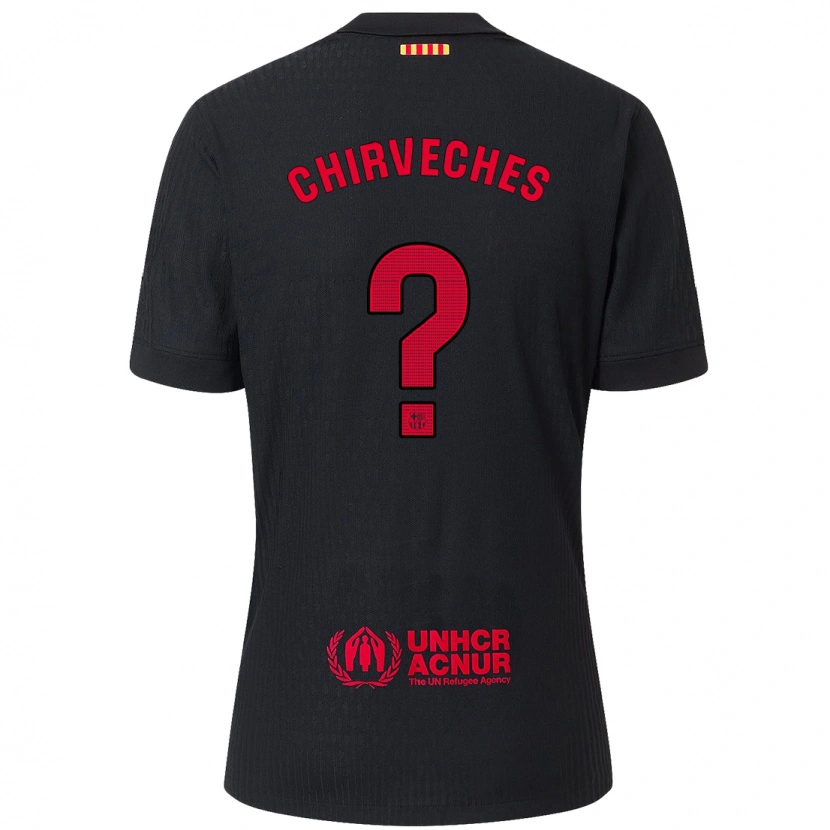 DanxenメンズRaúl Chirveches#0黒 赤アウェイシャツ2024/25ジャージーユニフォーム