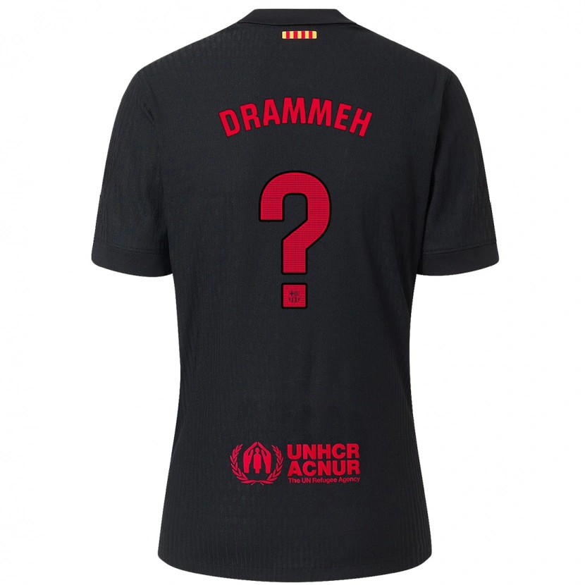 DanxenメンズAlieu Drammeh#0黒 赤アウェイシャツ2024/25ジャージーユニフォーム