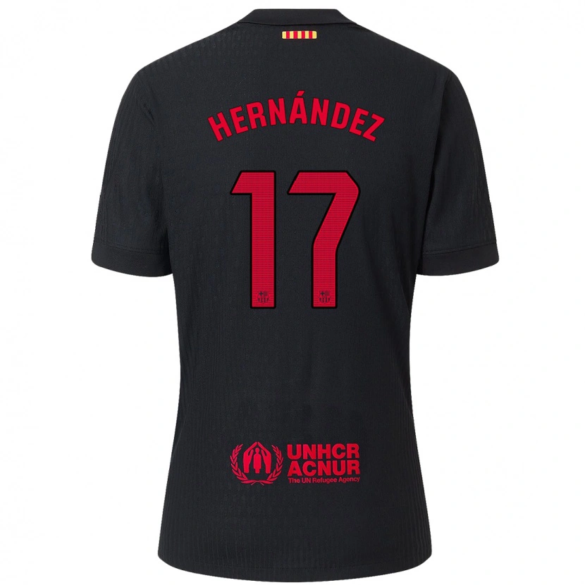 DanxenメンズJuan Hernández#17黒 赤アウェイシャツ2024/25ジャージーユニフォーム