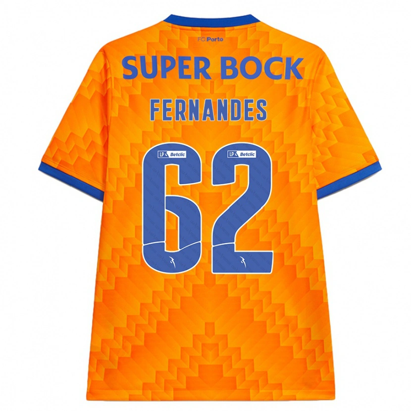 Danxenメンズロドリゴ・フェルナンデス#62オレンジアウェイシャツ2024/25ジャージーユニフォーム