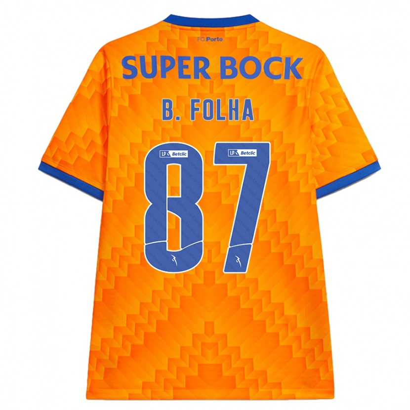 Danxenメンズベルナルド・フォーリャ#87オレンジアウェイシャツ2024/25ジャージーユニフォーム