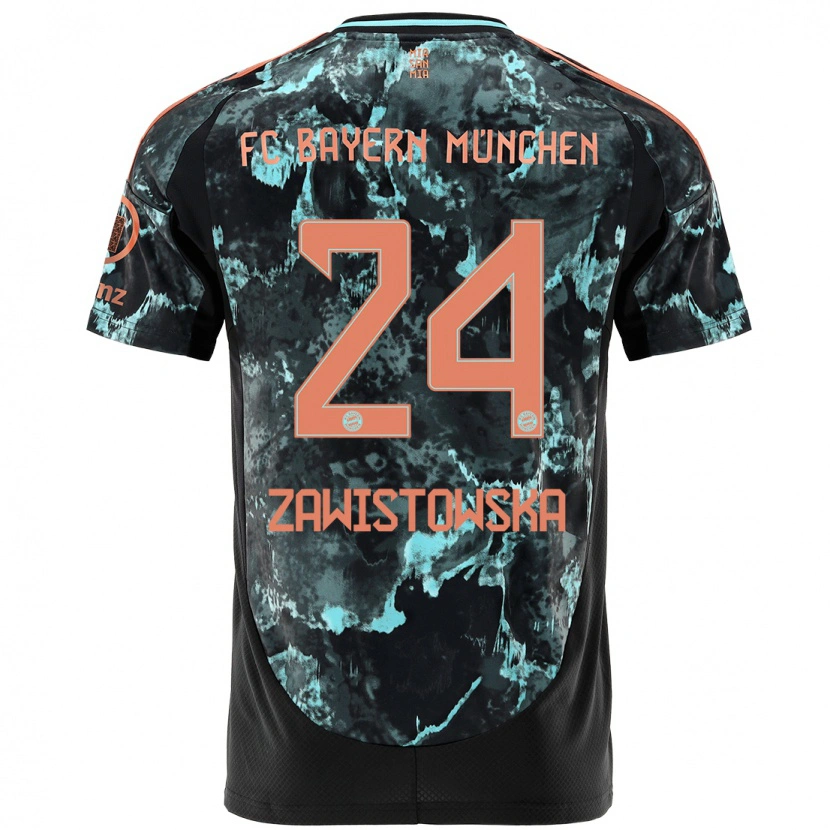 DanxenメンズWeronika Zawistowska#24黒アウェイシャツ2024/25ジャージーユニフォーム