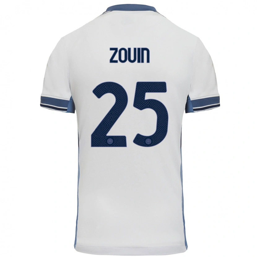 DanxenメンズAymen Zouin#25白 グレーアウェイシャツ2024/25ジャージーユニフォーム
