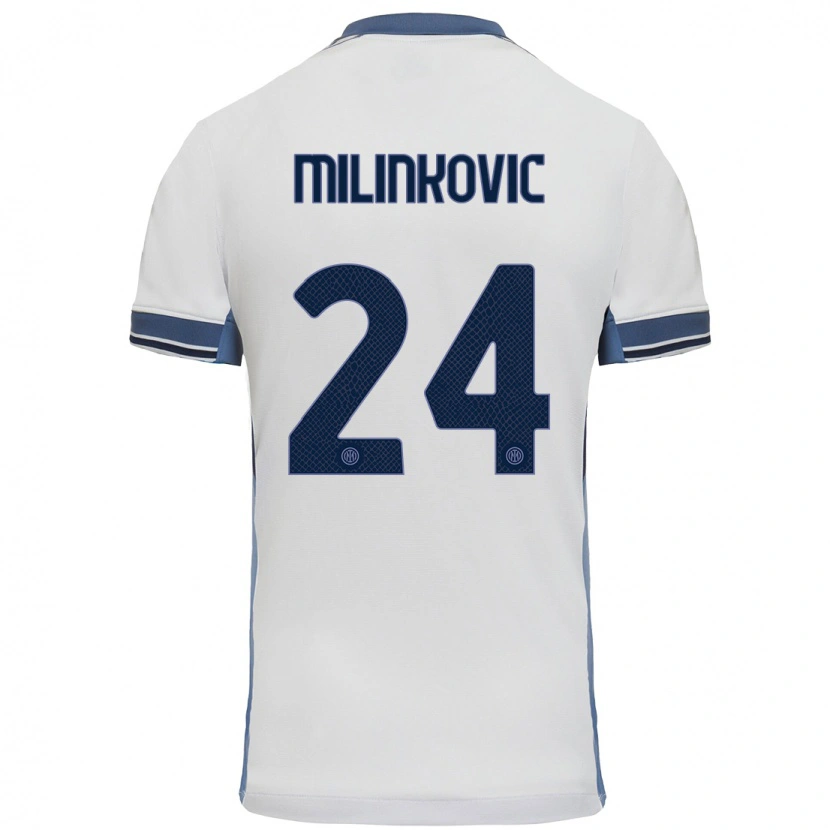 DanxenメンズMarija Milinković#24白 グレーアウェイシャツ2024/25ジャージーユニフォーム