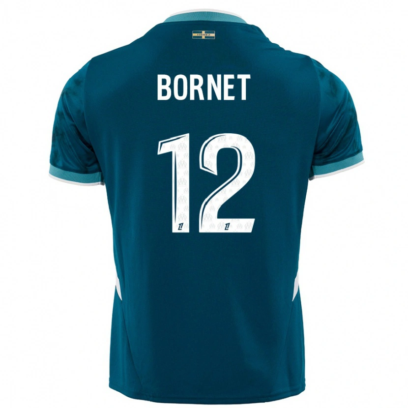 DanxenメンズCamille Bornet#12ターコイズブルーアウェイシャツ2024/25ジャージーユニフォーム