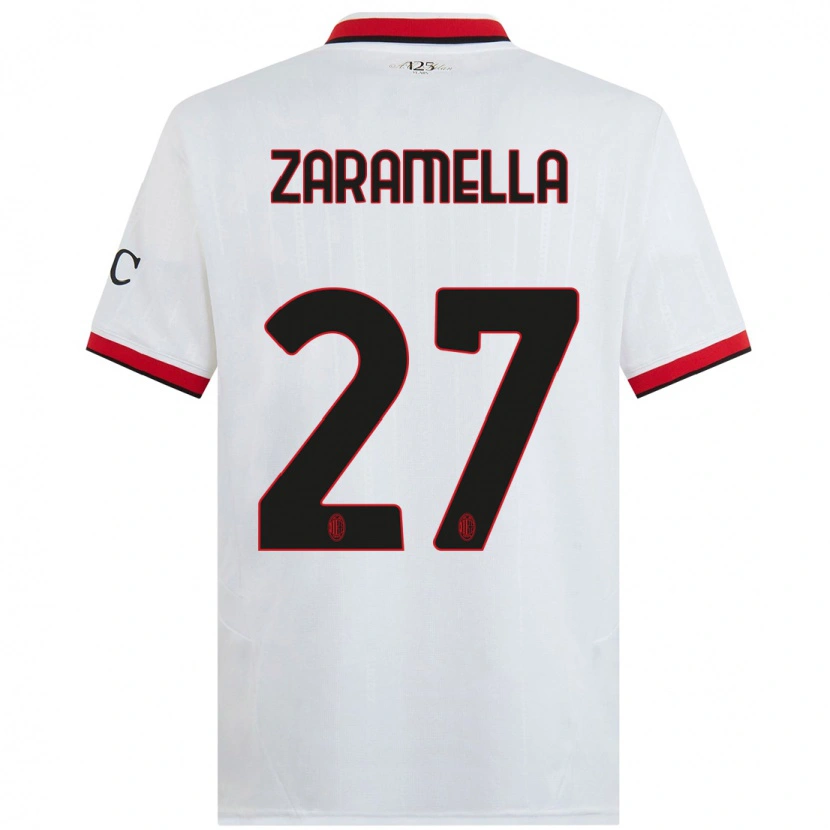DanxenメンズMattia Zaramella#27白 黒 赤アウェイシャツ2024/25ジャージーユニフォーム
