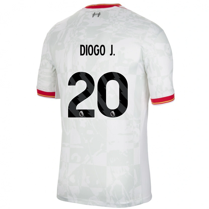 Danxenメンズディオゴ・ジョッタ#20ホワイト レッド ブラックサードユニフォームシャツ2024/25ジャージーユニフォーム