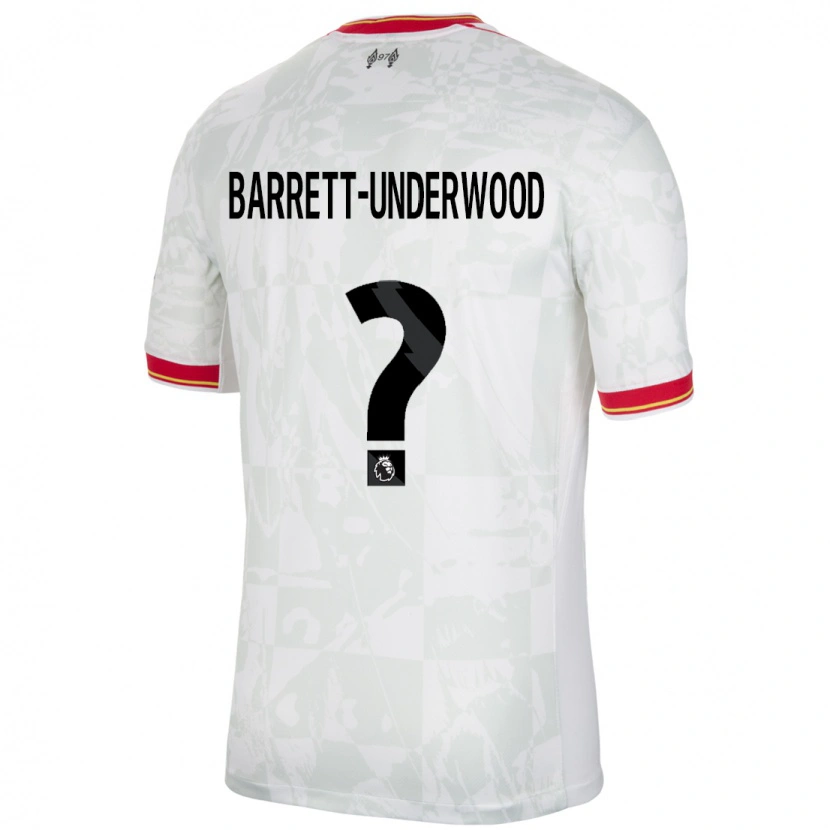 DanxenメンズKeehan Barrett-Underwood#0ホワイト レッド ブラックサードユニフォームシャツ2024/25ジャージーユニフォーム