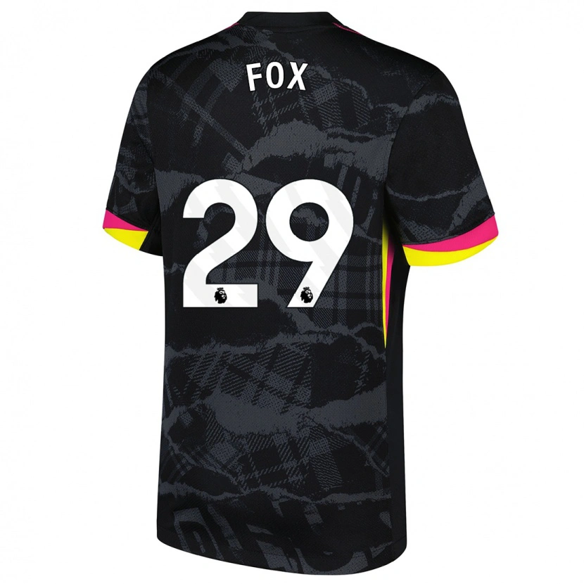 Danxenメンズジョージャ・フォックス#29ブラック ピンクサードユニフォームシャツ2024/25ジャージーユニフォーム
