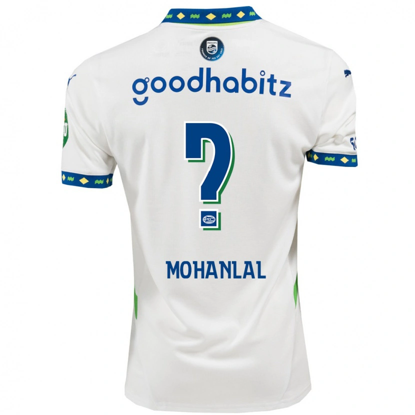 DanxenメンズPawan Mohanlal#0ホワイト ダークブルーサードユニフォームシャツ2024/25ジャージーユニフォーム
