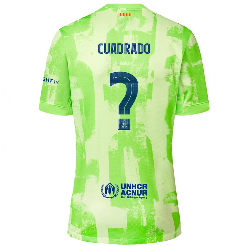 DanxenメンズAdrián Cuadrado#0ライムサードユニフォームシャツ2024/25ジャージーユニフォーム