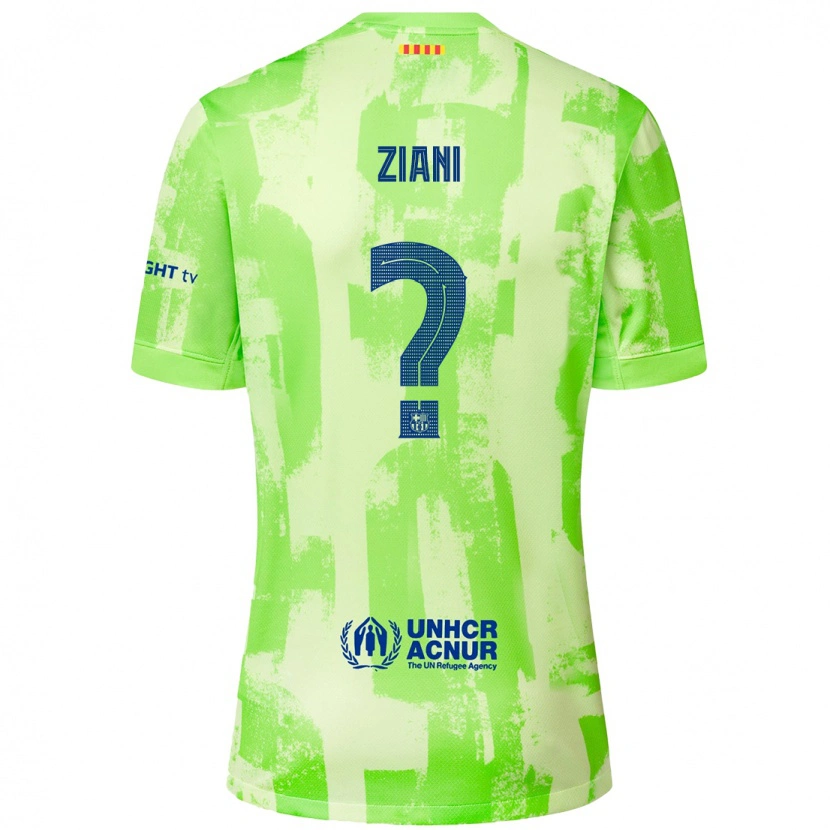 DanxenメンズIsmael Ziani#0ライムサードユニフォームシャツ2024/25ジャージーユニフォーム