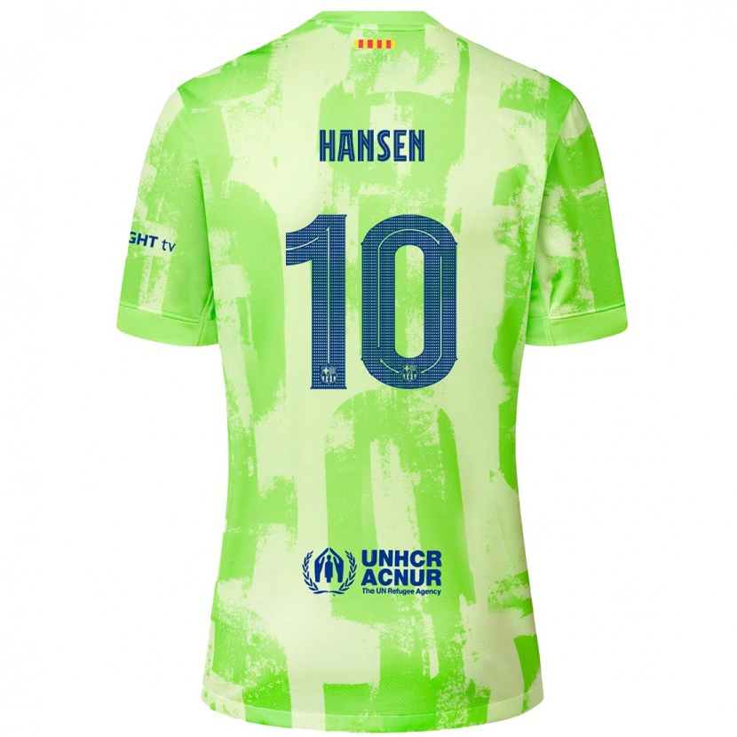 Danxenメンズキャロライン・グラハム・ハンセン#10ライムサードユニフォームシャツ2024/25ジャージーユニフォーム