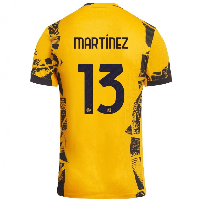 Danxenメンズジョゼップ・マルティネス#13ゴールド ブラックサードユニフォームシャツ2024/25ジャージーユニフォーム
