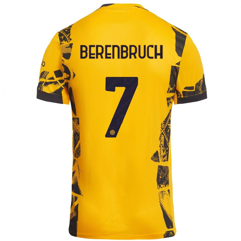 Danxenメンズトーマス・ベレンブルック#7ゴールド ブラックサードユニフォームシャツ2024/25ジャージーユニフォーム