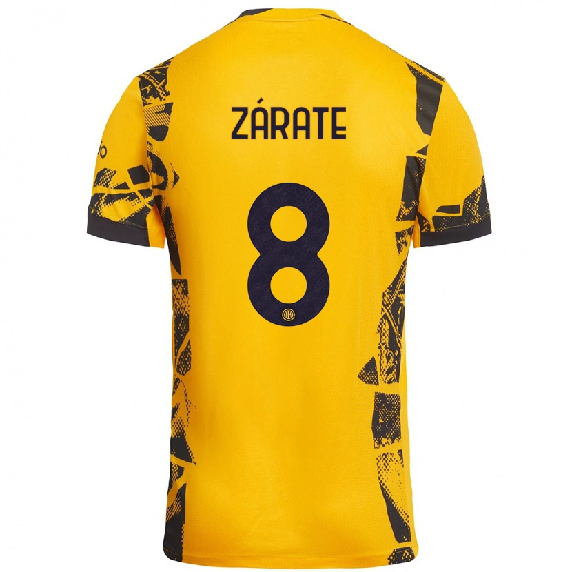DanxenメンズDilan Zárate#8ゴールド ブラックサードユニフォームシャツ2024/25ジャージーユニフォーム